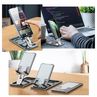 卓上 スマホスタンド【アルミ合金製】【 収納袋付き】 (レッド) 卓上 スマホスタンド【アルミ合金製】【 収納袋付き】 (レッド)