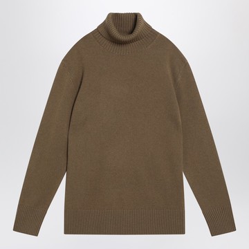 Brown cashmere turtleneck sweater
