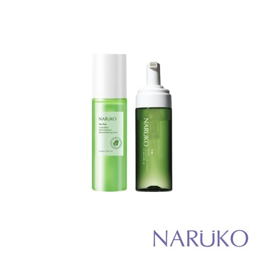 【NARUKO牛爾】茶樹三酸AI抗痘調理水150ml+茶樹粉刺快閃洗卸兩用慕絲150ml