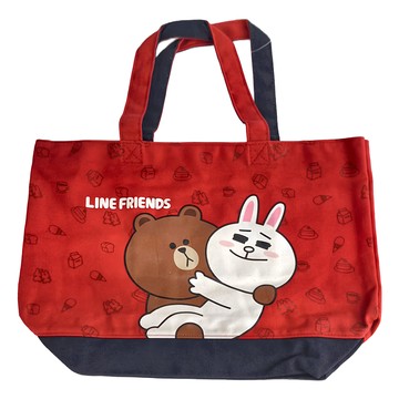 iMiTU 米圖 LINE FRIENDS 熊大帆布托特袋  36 x 27 x 14cm  紅色