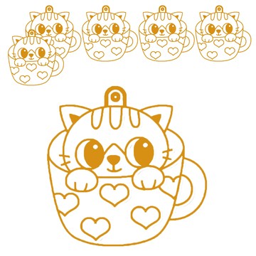 AMOS 阿摩司 壓克力模型版 小  杯子貓  6個