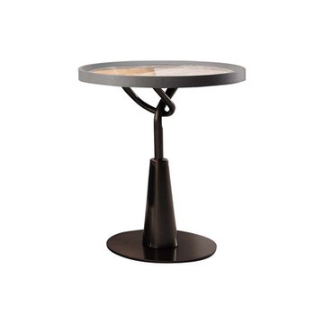 Boden-基格1.5尺圓形岩板小茶几/邊几/邊桌-45x45x56cm