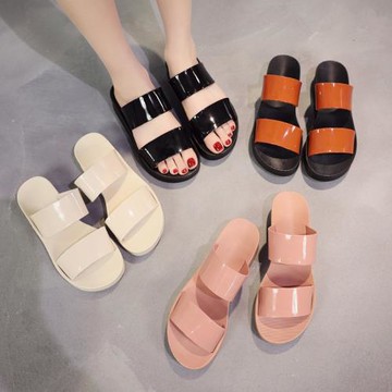 網紅羅馬鞋女學生時尚2020新款夏女雙帶雙杠厚底風韓版百搭拖鞋女