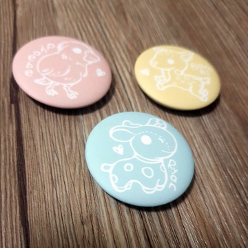 【客製化・馬卡龍徽章】磁鐵/別針4.4cm・似顏繪寵物人像生日禮物