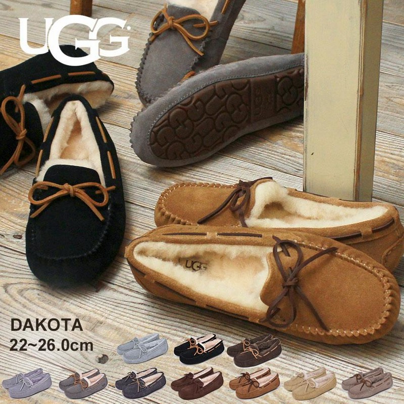 新品 UGG アグ モカシン ファーシューズ スリッポン-