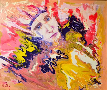 抽象藝術油畫原創總統普丁曼金藝術家斯維納爾奧克薩納