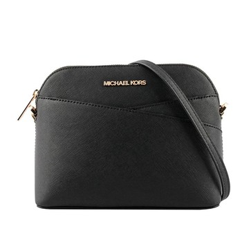 Michael Kors 金字防刮皮革口袋貝殼包(黑色)