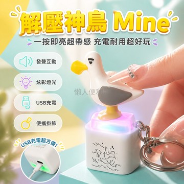台灣出貨✨ 發光充電鳥兒鑰匙扣 按壓發聲解壓掛件 mine小鳥 語音互動玩具 創意減壓禮品 可愛動物造型