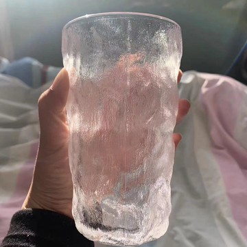 仙女杯子ins風高級感樹皮紋玻璃杯簡約森系果汁杯牛奶杯家用喝水
