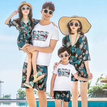 沙灘母女洋氣海邊度假親子裝