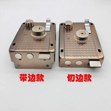 臺灣✨鎖9219古銅防盜門鎖全套通用型老式門鎖新款鐵大門大鐵門配件老款