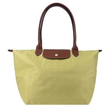 LONGCHAMP LE PLIAGE系列長把再生尼龍摺疊水餃包(大/開心果綠)