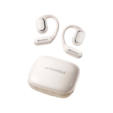 【Sansui】同聲翻譯藍牙耳機（運動跑步通話耳掛式 6.0無線降噪骨傳導 Ai智能耳機W12）白色