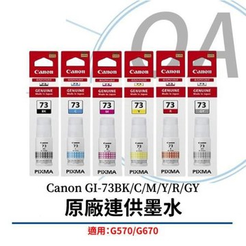 Canon佳能 GI-73 原廠六色墨水組 (BK/C/M/Y/GY/R) 公司貨
