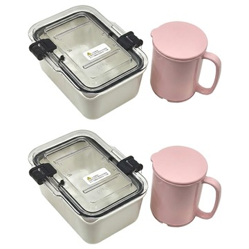 prepara 沛樂生活 食物保鮮盒 + CPET 牛奶杯  1組  保鮮盒2個 + 牛奶杯2個