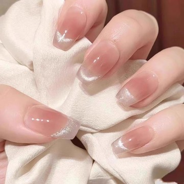 🎀雅姬彩妝｜晶石蜜桃 貓眼 氣質顯白 高級感 純欲 美甲貼片 純手工 穿戴甲小清新指甲貼指甲片甲片美甲指甲