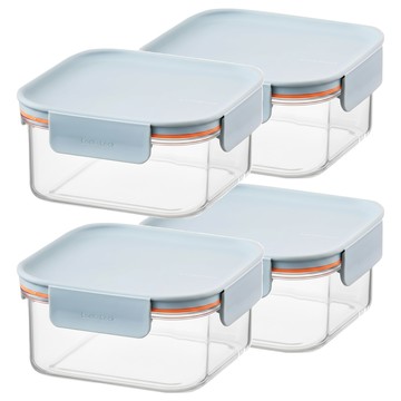 樂扣樂扣 Bisfree Modular Plus 正方形密封保鮮盒 薄荷綠  4個  4個容器 + 4個蓋子