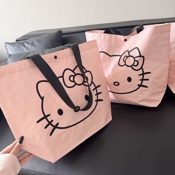 ✨臺灣出貨✨ins風粉色Hello Kitty禮品袋服飾店高檔手提袋編織袋禮品袋收納袋