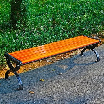 公園長椅現代金屬防腐木戶外長椅定制400kg承重休閑坐椅[DD051610]