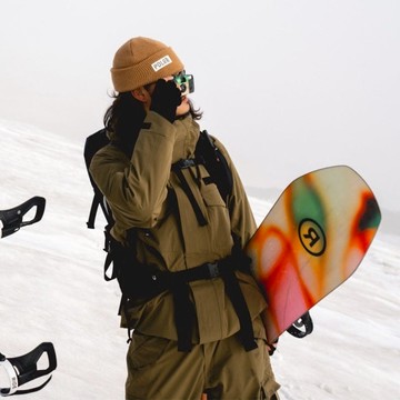 日本限定 滑雪品牌AFD×POLER聯名 限量3.0L M65專業機能防風防水滑雪外套(綠棕色) 尺寸 L