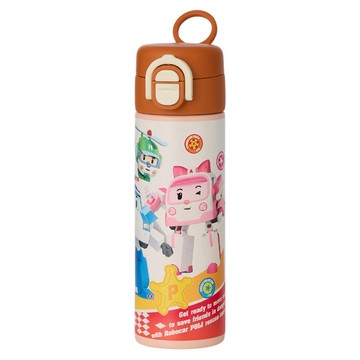 ROBOCAR POLI 波力 救援小英雄 彈蓋保溫瓶橘 C0078-O  橘色  1個  420ml
