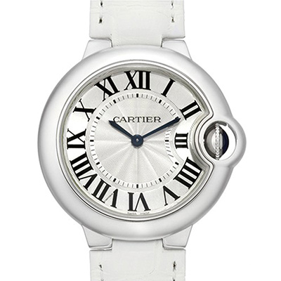 CARTIER 卡地亞 Ballon Bleu 經典羅馬時標石英腕錶-白/36mm