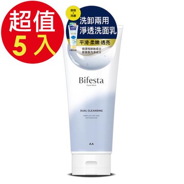 Bifesta碧菲絲特 洗卸兩用淨透洗面乳x5入(120g/入)