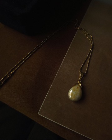 水滴珠吊墜項鍊 - 復古色 / 可客製長度