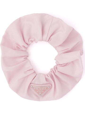 Prada - Re-Nylon triangle-logo scrunchie - women - Fabric - One Size - Pink