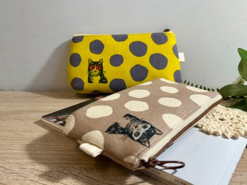 【現貨】喵點日常/便攜式拉鍊化妝包 &眼鏡收納袋 立體蓬蓬