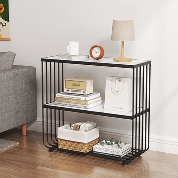 免運公司貨 附發票 輕奢落地置物架客廳書架多層簡約展示架北歐鐵藝收納臥室ins雙層 快速出貨