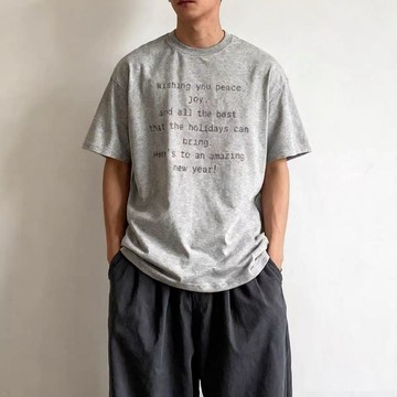 重磅純棉高街男裝短袖T恤夏季字母印花休閒潮牌半袖體恤圓領上衣