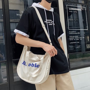 FINDSENSE 品牌 韓國 手提包 港風 新款 大容量 時尚 帆布包  斜挎包 潮男  單肩 手拎包