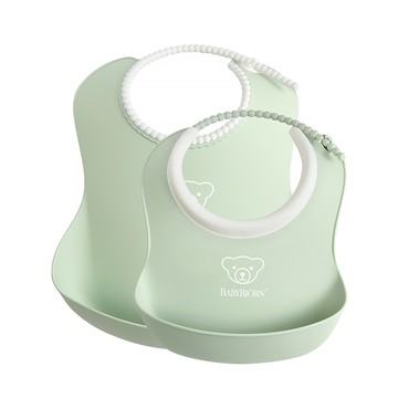 BABYBJÖRN 成長軟膠防細屑圍兜2入組-大+小 (4色選擇)