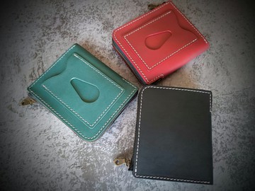 手工皮件 金鞄銀 植鞣革 真皮 L型拉鍊 短夾 皮夾 錢包 手工皮革