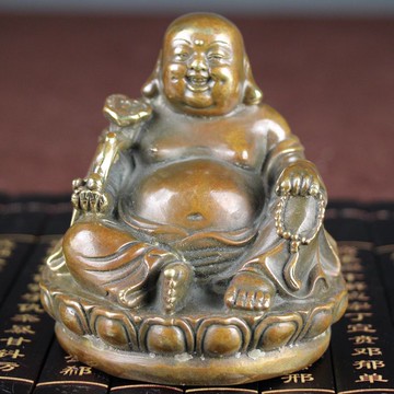 新品擺件銅器裝飾收藏古董古玩雜項工藝老物件 如意如來佛小打坐