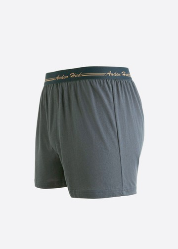 男款_Freedom．不開襟純棉寬鬆四角內褲(夜海藍-手寫Logo藍緊帶)