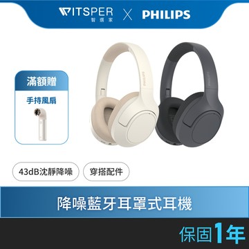 【限量送耳機收納包】Philips City系列 TAH7508 降噪藍牙耳罩式耳機｜沈浸樂音 魅力非凡