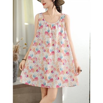 實拍夏季新款甜美清新寬松居家外搭背心裙內搭吊帶睡衣裙