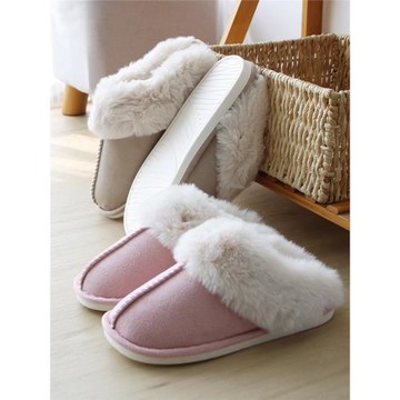 秋冬季厚底保暖毛絨情侶家居棉拖鞋室內外靜音防水防滑男女士拖鞋