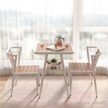 免運費 開立發票 洽談桌椅 奶茶店桌椅 桌椅組閤 陽臺休閒桌椅組閤簡約小戶型茶幾家用休閒小桌椅鐵藝防水小茶幾y2