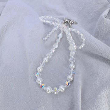 Rom828串珠手機鍊 愛心十字架 2612