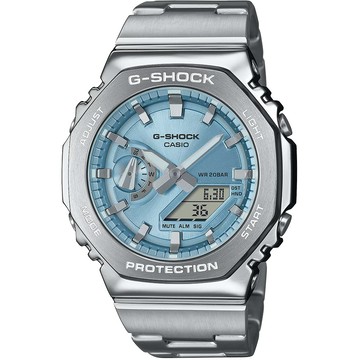 CASIO G-SHOCK 金屬光系列八角雙顯電子錶手錶 GM-2110D-2A