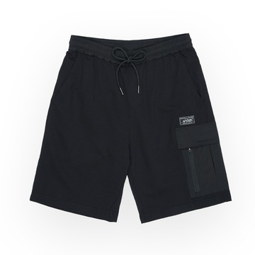 5th STREET｜中性｜側邊口袋設計五分短褲｜黑色