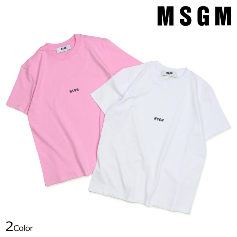 MSGM エムエスジーエム Tシャツ レディース 半袖 MICRO LOGO T-SHIRT