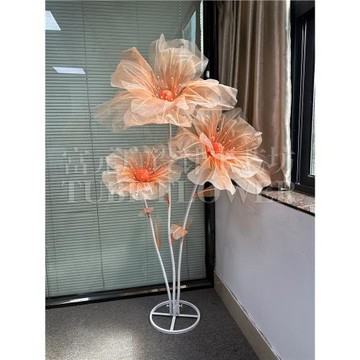虞美人絲網花防水仿真花真絲花櫥窗裝飾擺件紗花場景布置婚禮路引