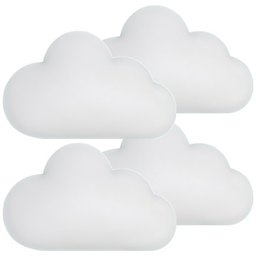 vanibaby 3D立體防撞壁飾 白雲 加強厚度 可自由裁剪  24cm  4個