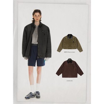 MASONPRINCE 皮領主線做舊涂層卡特夾克男常規短款雙版本秋季外套