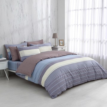 雙人薄被套特大床包組/ 100%精梳純棉 / 純棉 / 查恩 [鴻宇] 台灣製 - C20155