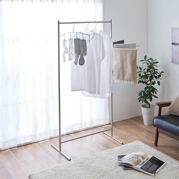 日本天馬 PORISH 室內用極簡輕量掛衣架(附毛巾掛架)-DIY